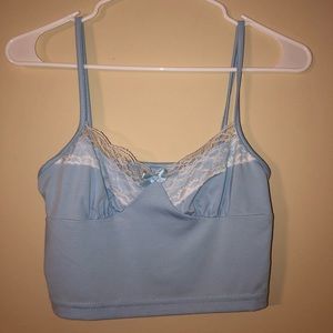 No Brand Blue satin lace top